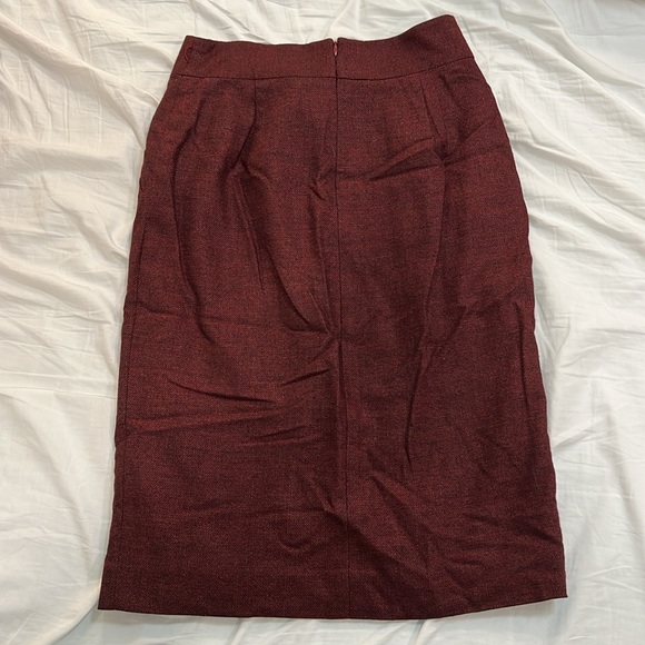 Classiques Entrier Wool Blend Burgundy Red Career Pencil Skirt Size 4 - Picture 4 of 4